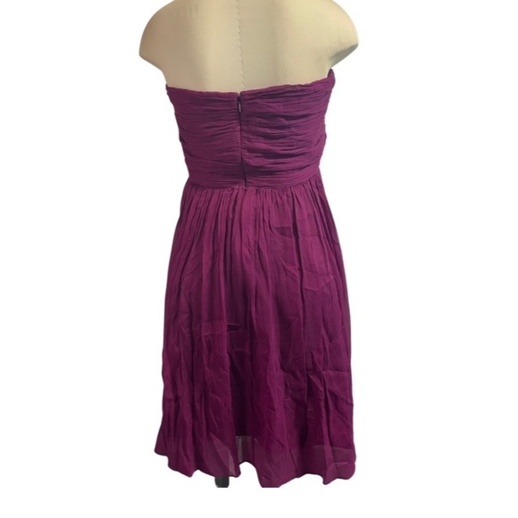 J Crew 100% silk shell dress, sweet heart neckline, in a gorgeous fuchsia purple - Picture 2 of 5